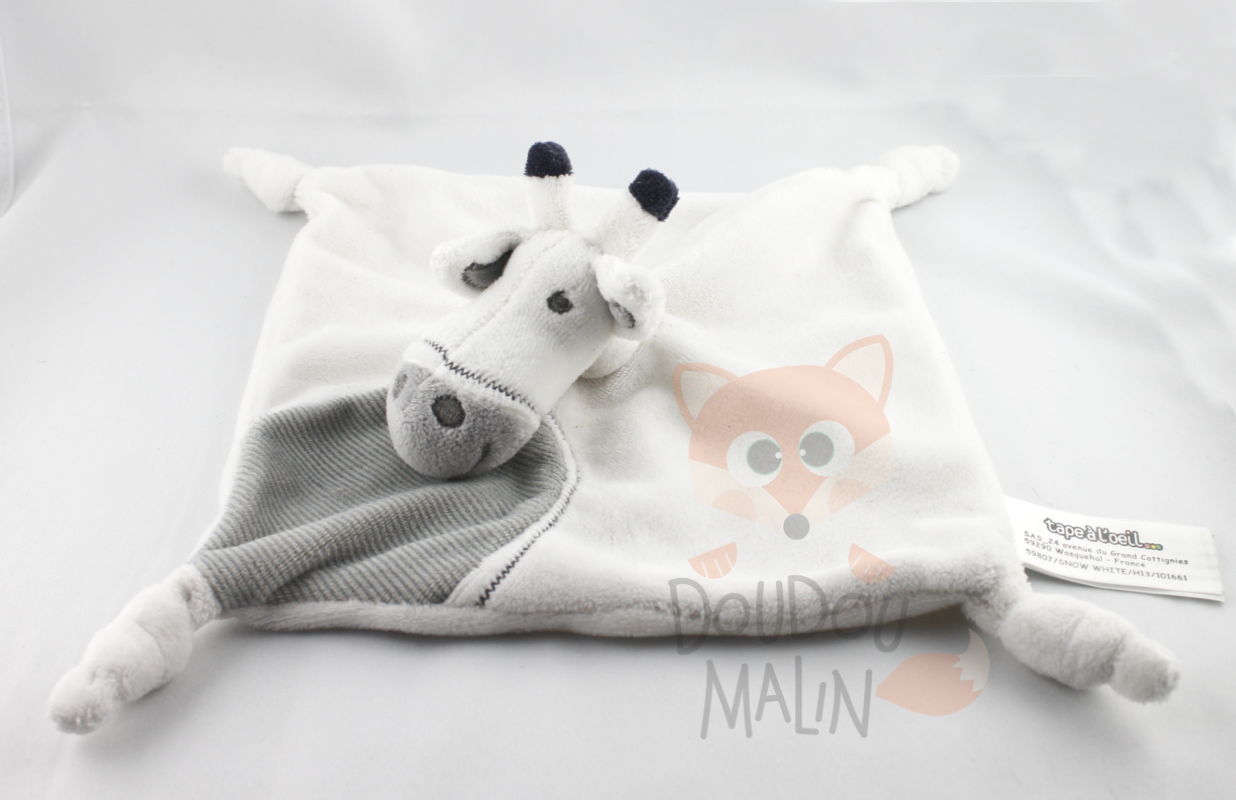 Tape à loeil baby comforter giraffe white grey 